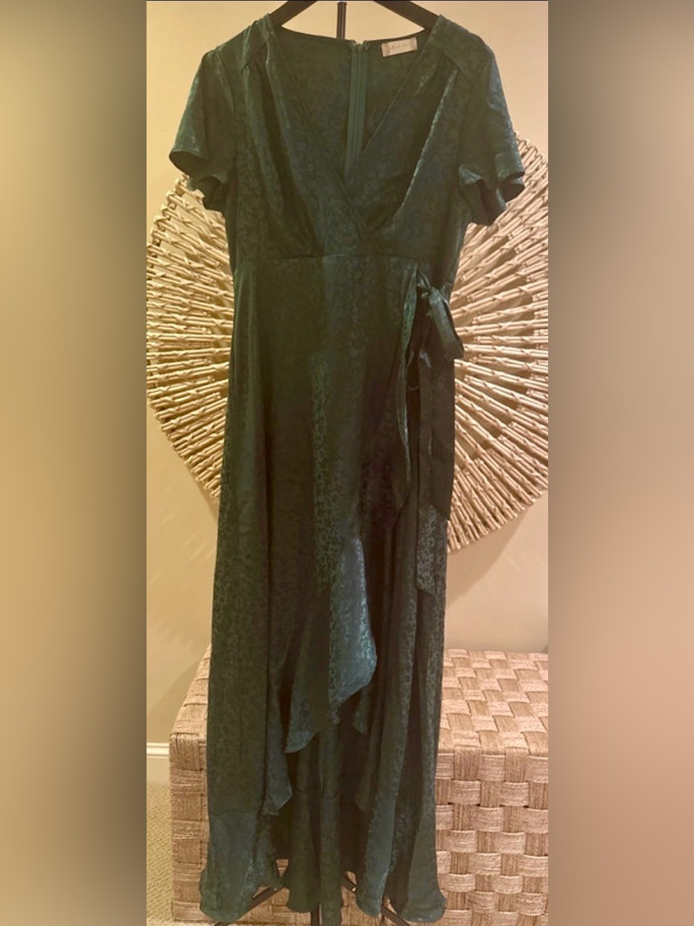 Altar'd State Emerald Green Wrap Maxi Dress